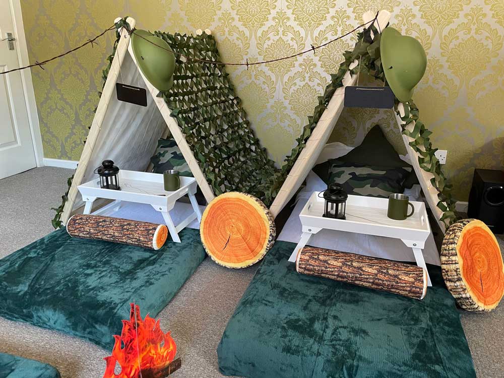 Theme Setup - Camp Camouflage Theme | The Pyjama Party Company