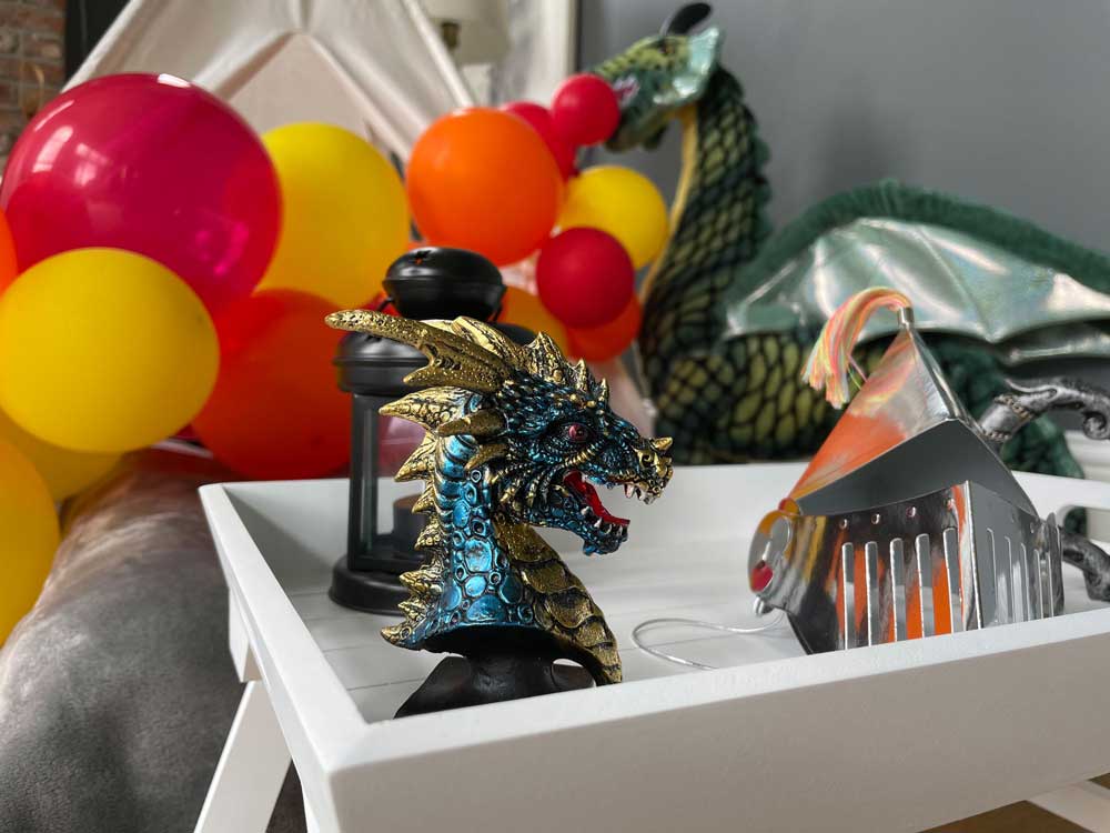 Blue Dragons Head Ornament - Knights & Noblemen Theme | The Pyjama Party Company